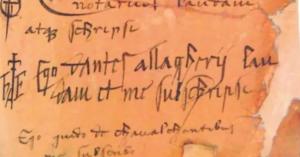 La firma di Dante Alighieri
